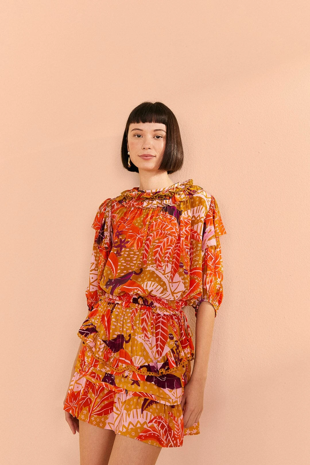 Farm Rio Beige Jungle Panther Mini Skirt 1 Farm Rio Beige Jungle Panther Mini Skirt