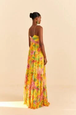 Farm Rio Yellow Macaw Bloom Maxi Dress -Farm Rio Shoop 309490 04