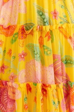 Farm Rio Yellow Macaw Bloom Maxi Dress -Farm Rio Shoop 309490 05