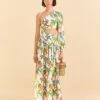 Farm Rio Tropical Paradise One Shoulder Midi Dress