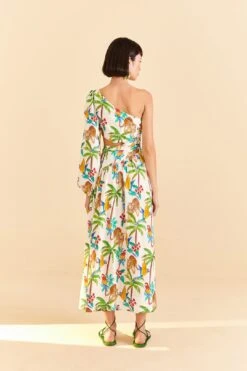 Farm Rio Tropical Paradise One Shoulder Midi Dress 8 Farm Rio Tropical Paradise One Shoulder Midi Dress -Farm Rio Shoop 309497 04