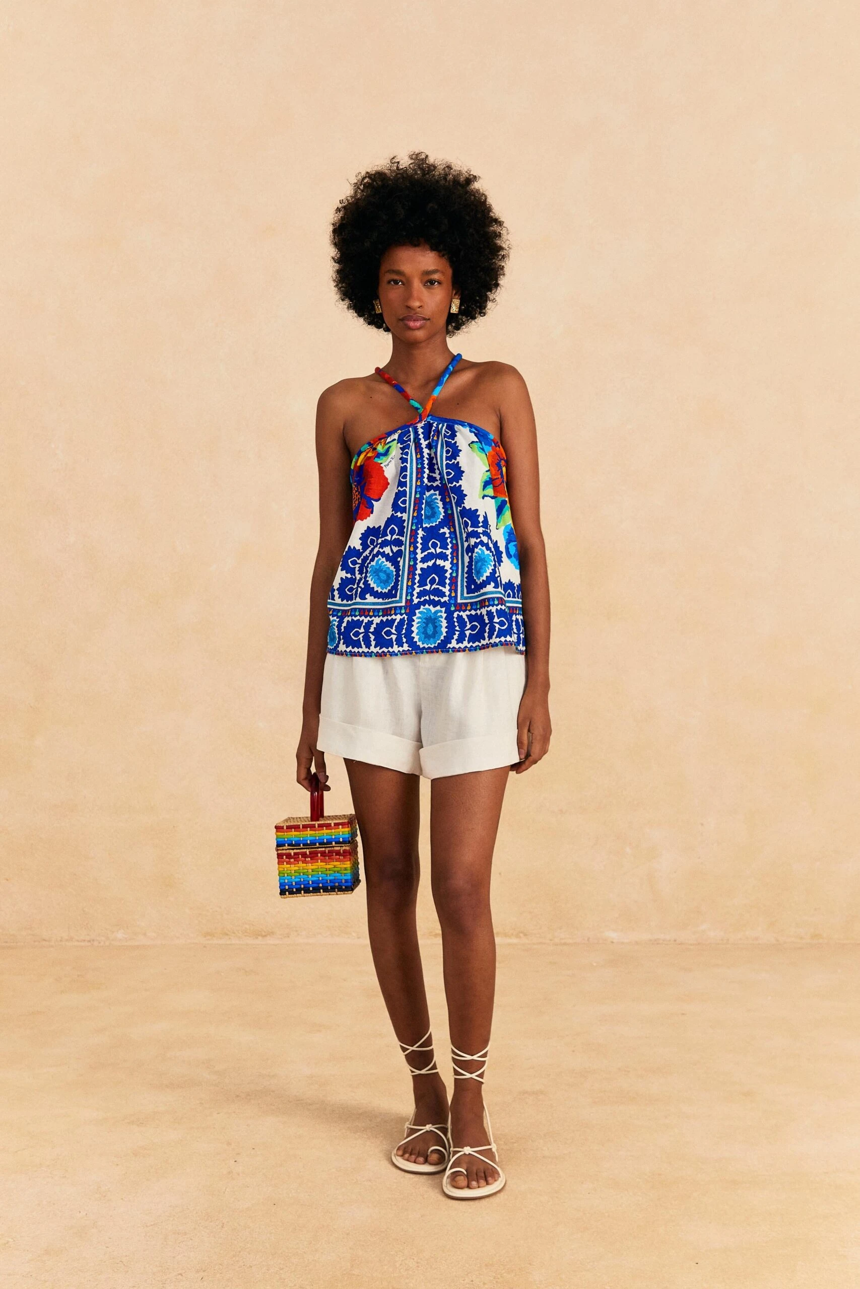 Farm Rio Off-White Flower Tapestry Blouse 2 Farm Rio Off-White Flower Tapestry Blouse - Image 2