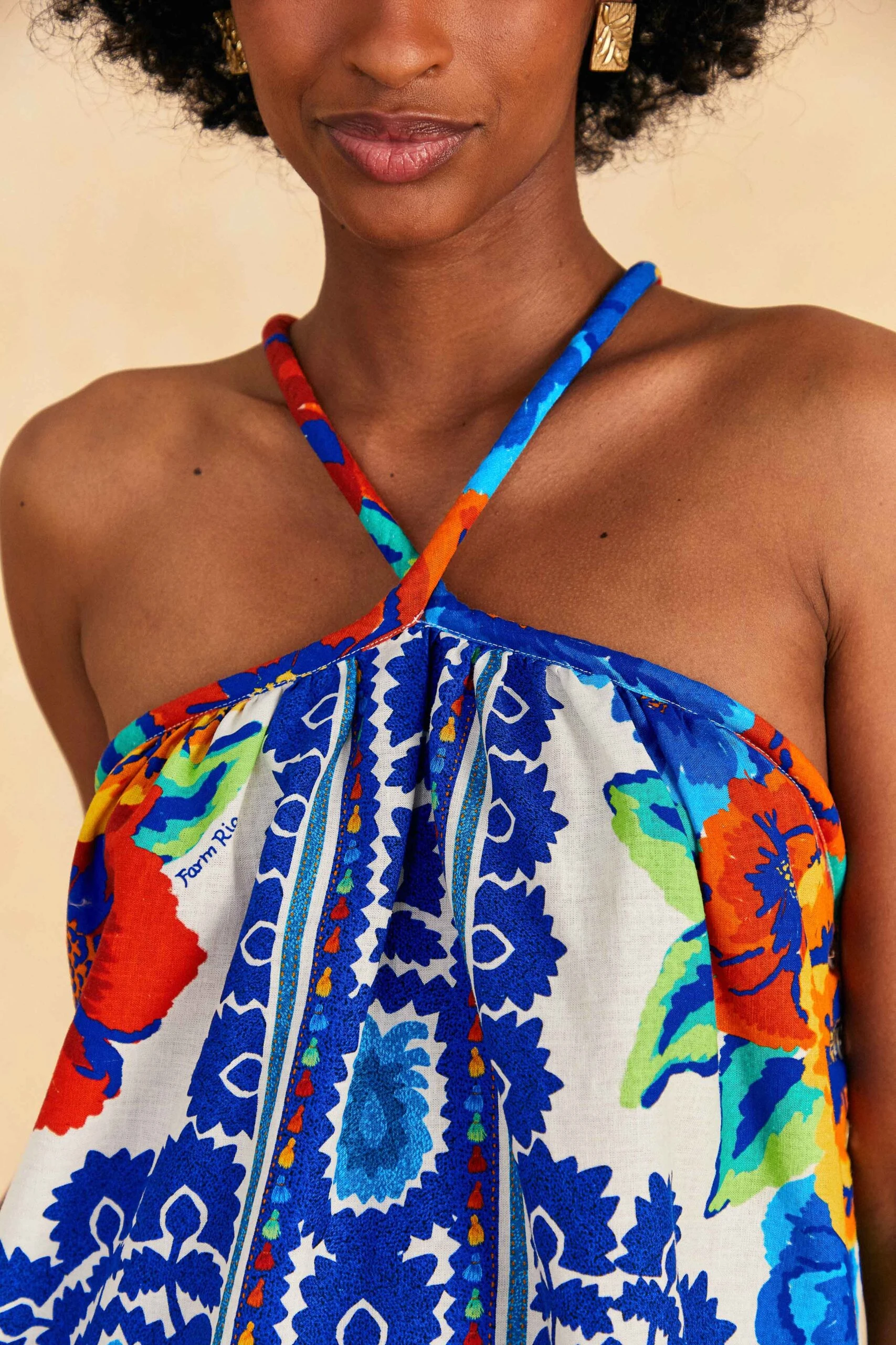 Farm Rio Off-White Flower Tapestry Blouse 3 Farm Rio Off-White Flower Tapestry Blouse - Image 3