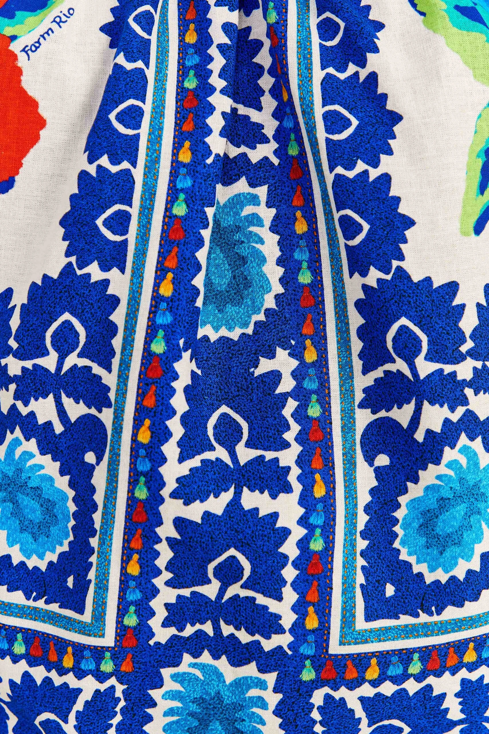 Farm Rio Off-White Flower Tapestry Blouse 5 Farm Rio Off-White Flower Tapestry Blouse - Image 5