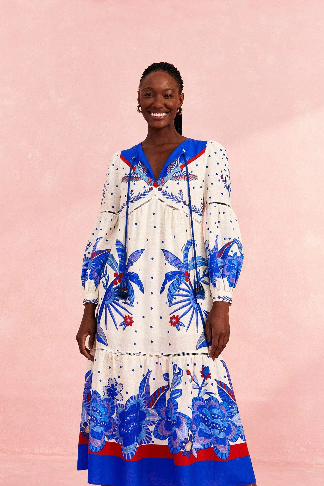 Farm Rio Off-White Jungle Chic Midi Dress 2 Farm Rio Off-White Jungle Chic Midi Dress - Image 2