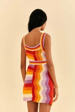 Farm Rio Multi Stripes Crochet Dress 8 Farm Rio Multi Stripes Crochet Dress -Farm Rio Shoop 309551 04