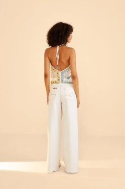 Farm Rio Embroidered Floral Twill Pants -Farm Rio Shoop 309566 04