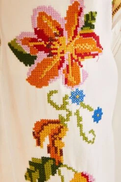 Farm Rio Embroidered Floral Twill Pants -Farm Rio Shoop 309566 05