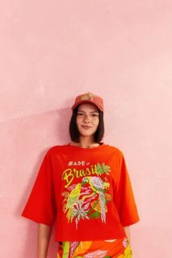 Farm Rio Red Brasil Organic Cotton T-Shirt