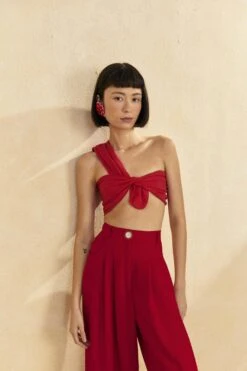 Farm Rio Red Twisted Top