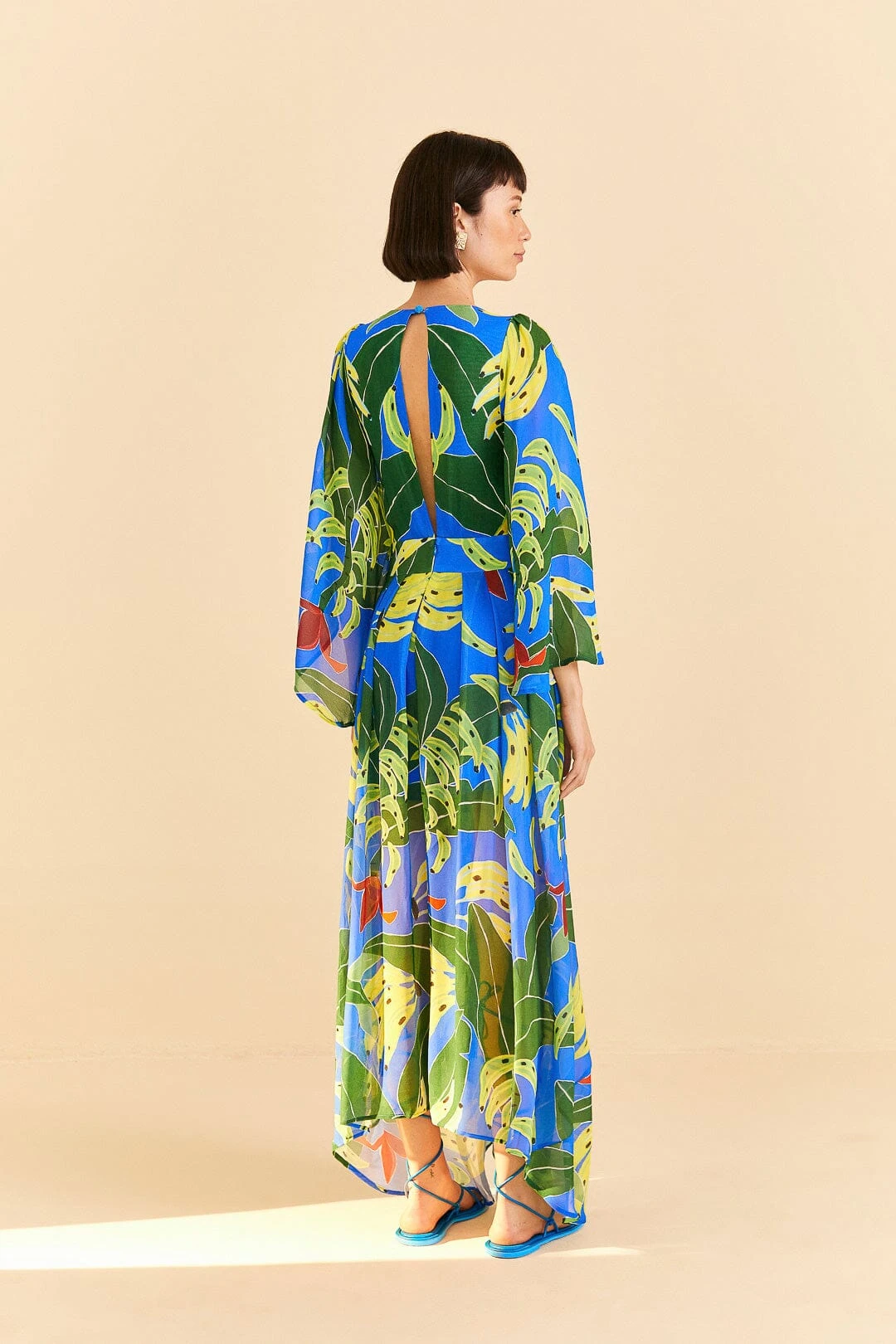 Farm Rio Blue Banana Leaves Maxi Dress 4 Farm Rio Blue Banana Leaves Maxi Dress - Image 4