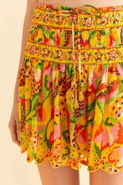 Farm Rio Yellow Fruits Paradise Mini Skirt 7 Farm Rio Yellow Fruits Paradise Mini Skirt -Farm Rio Shoop 310218 03