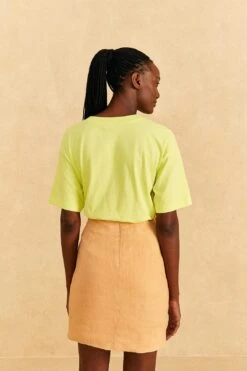 Farm Rio Beige Leaf Organic Cotton Mini Skirt -Farm Rio Shoop 310279 04