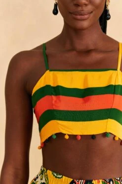 Farm Rio Yellow, Green & Red Striped Crop Top 8 Farm Rio Yellow, Green & Red Striped Crop Top -Farm Rio Shoop 310659 03