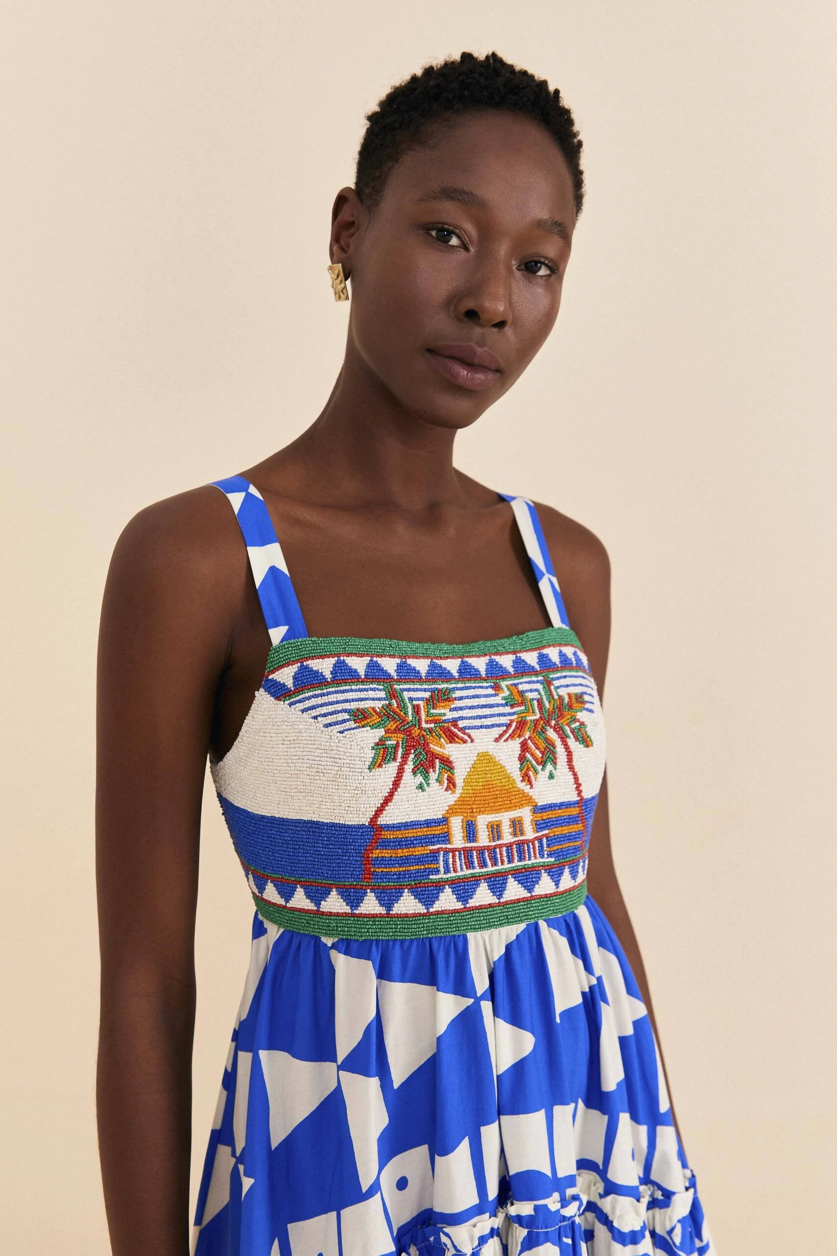 Farm Rio Mixed Pitta Colors Organic Cotton Embroidered Midi Dress 5 Farm Rio Mixed Pitta Colors Organic Cotton Embroidered Midi Dress - Image 5