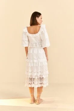 Farm Rio White Lace Midi Skirt -Farm Rio Shoop 310676 04