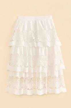 Farm Rio White Lace Midi Skirt -Farm Rio Shoop 310676 06