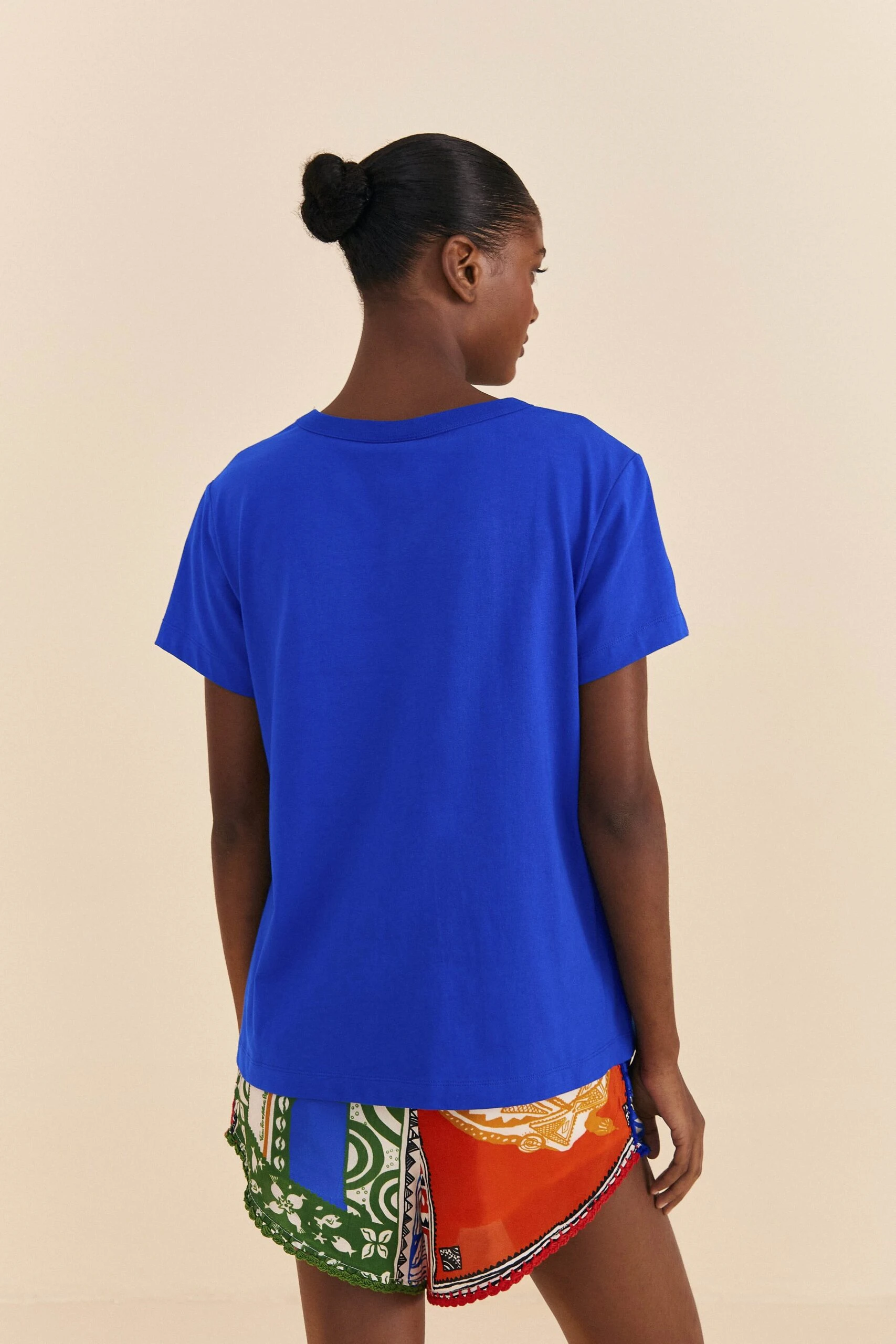 Farm Rio Blue Rainha Do Mar Organic Cotton T-Shirt 3 Farm Rio Blue Rainha Do Mar Organic Cotton T-Shirt - Image 3