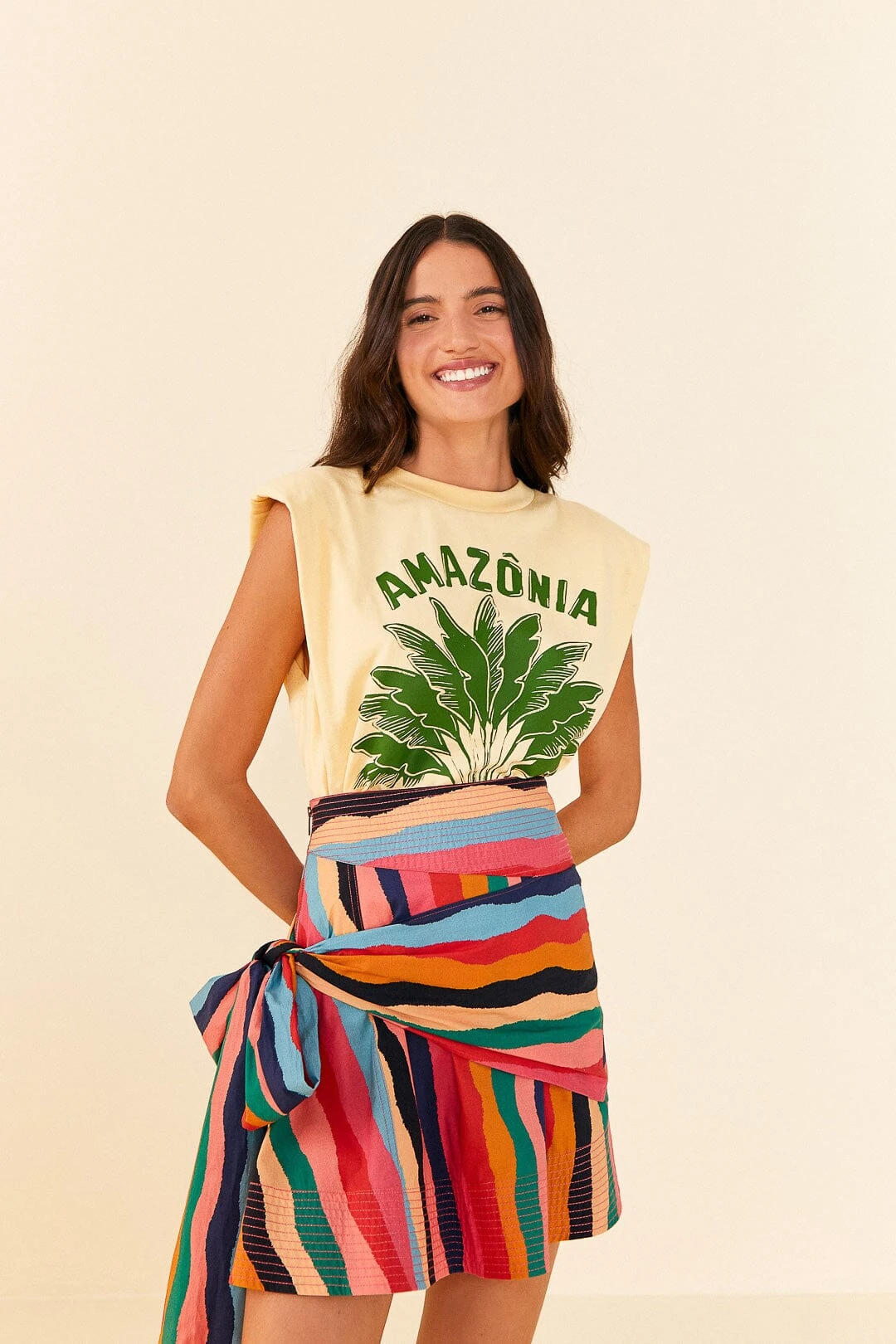 Farm Rio Super Fun Stripes Organic Cotton Mini Skirt 1 Farm Rio Super Fun Stripes Organic Cotton Mini Skirt