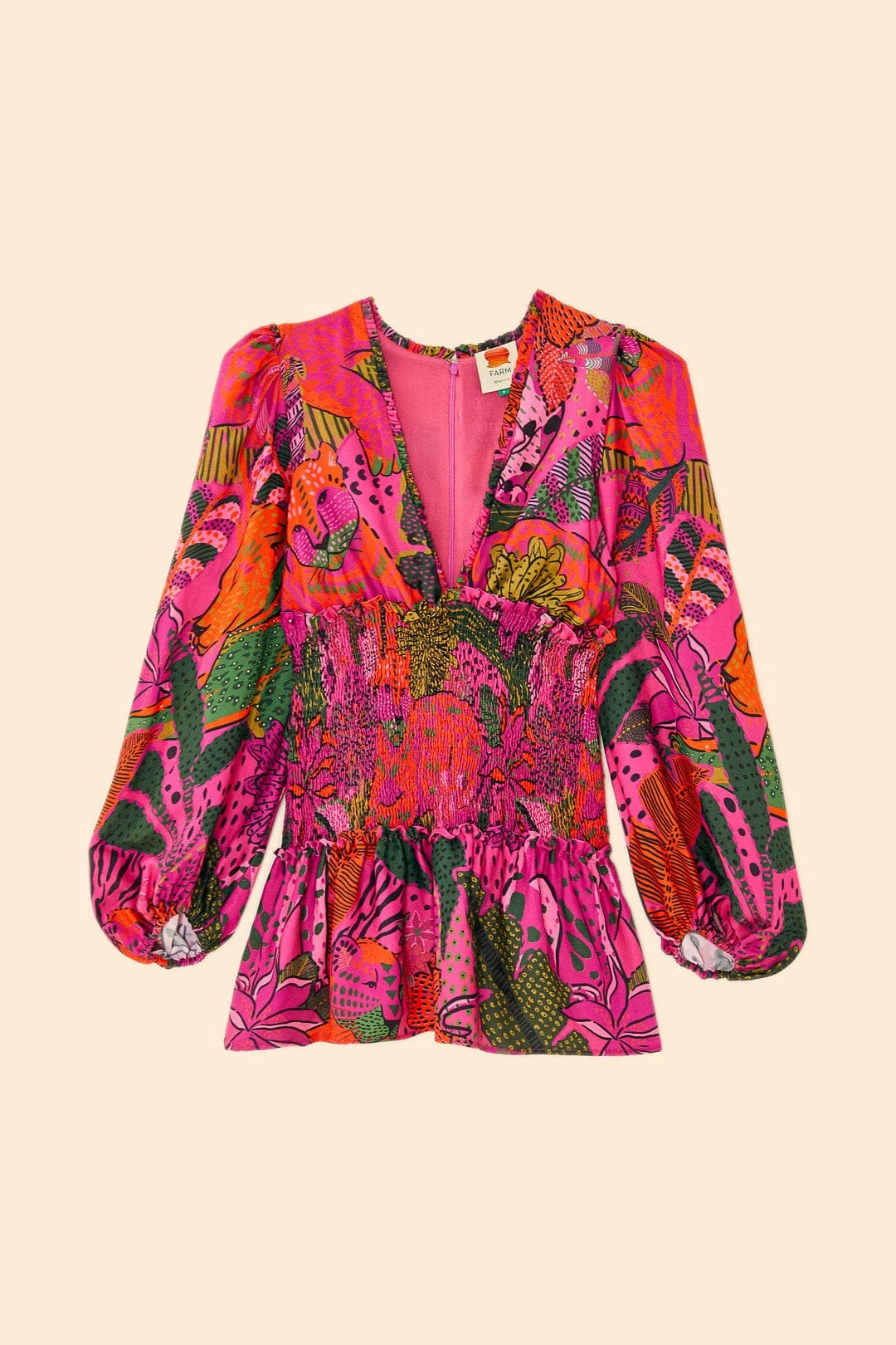 Farm Rio Pink Cool Leopards Lenzing™ Ecovero™ Viscose Mini Dress 5 Farm Rio Pink Cool Leopards Lenzing™ Ecovero™ Viscose Mini Dress - Image 5