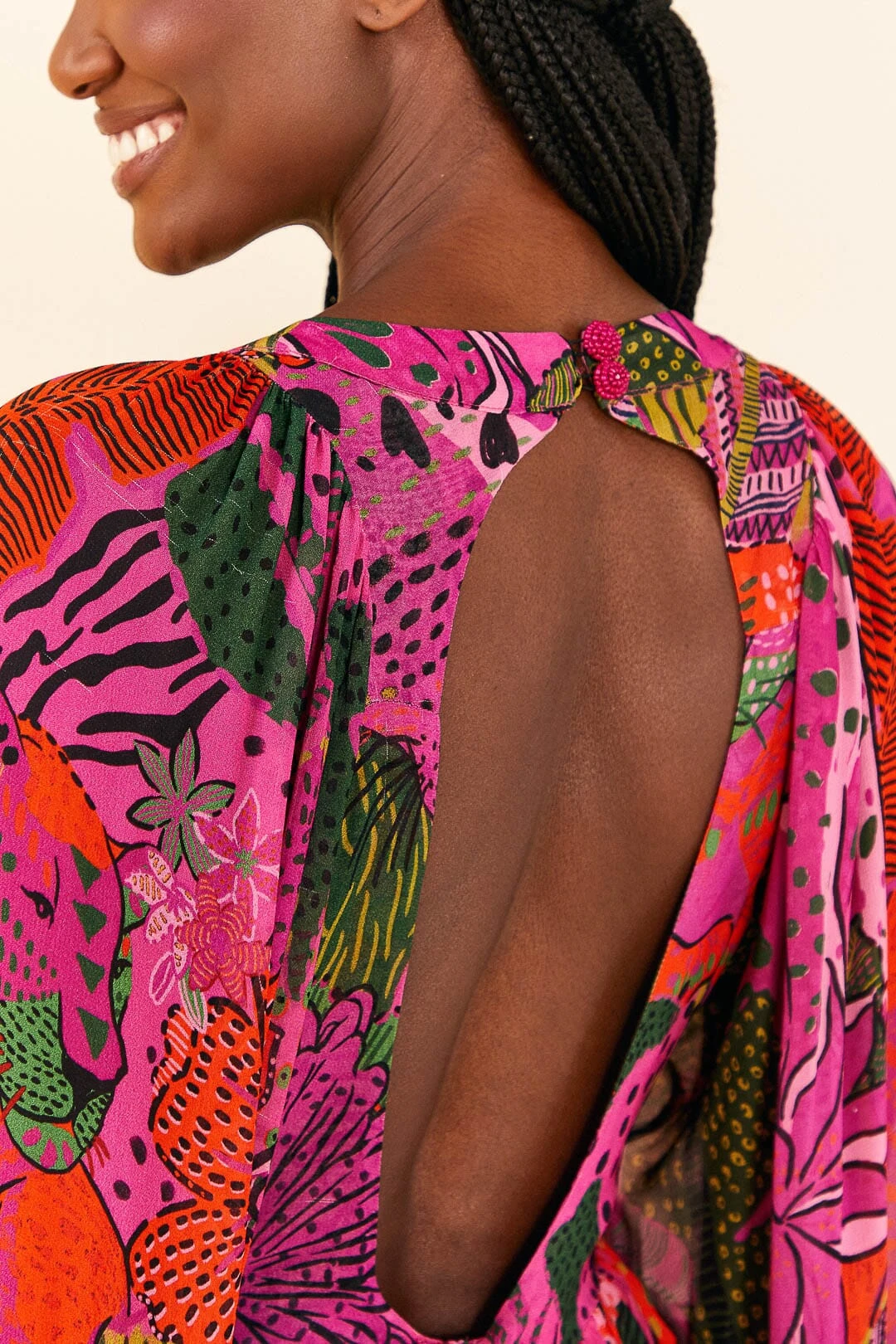 Farm Rio Pink Cool Leopards Maxi Dress 2 Farm Rio Pink Cool Leopards Maxi Dress - Image 2