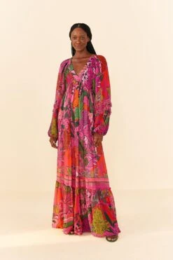 Farm Rio Pink Cool Leopards Maxi Dress 9 Farm Rio Pink Cool Leopards Maxi Dress -Farm Rio Shoop 311370 04