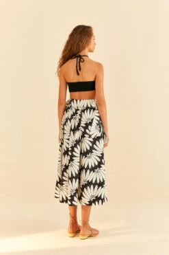 Farm Rio Black Copacabana Bow Midi Skirt -Farm Rio Shoop 311375 05
