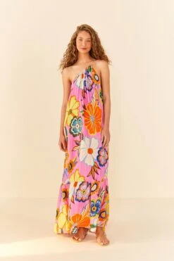 Farm Rio Pink Full Garden Maxi Dress