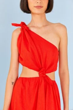 Red Knot Midi Dress -Farm Rio Shoop 311386 03