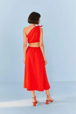Red Knot Midi Dress -Farm Rio Shoop 311386 04