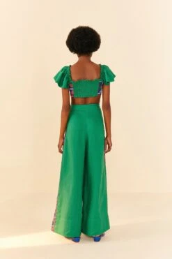 Farm Rio Embroided Green Pants -Farm Rio Shoop 311436 04