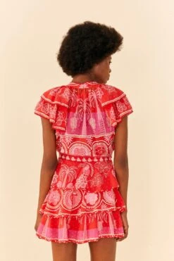 Farm Rio Red Summer Sunrise Mini Skirt -Farm Rio Shoop 311481 03