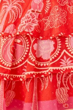 Farm Rio Red Summer Sunrise Mini Skirt -Farm Rio Shoop 311481 05