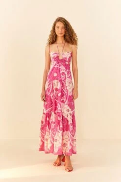Pink Tropical Groove Maxi Dress -Farm Rio Shoop 311532 04