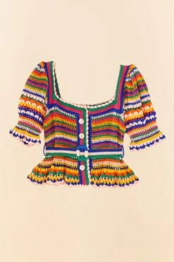 Farm Rio Multi Stitches Crochet Blouse 9 Farm Rio Multi Stitches Crochet Blouse -Farm Rio Shoop 311559 05