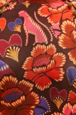 Farm Rio Brown Bright Flora Long Sleeve Mini Dress -Farm Rio Shoop 311972 06