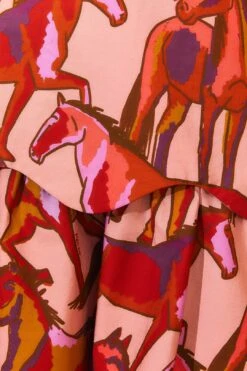 Farm Rio Rose Wild Horses Tiered Mini Skirt -Farm Rio Shoop 311997 05