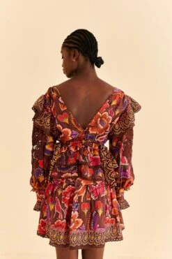 Farm Rio Brown Bright Flora Mini Skirt 9 Farm Rio Brown Bright Flora Mini Skirt -Farm Rio Shoop 312014 04