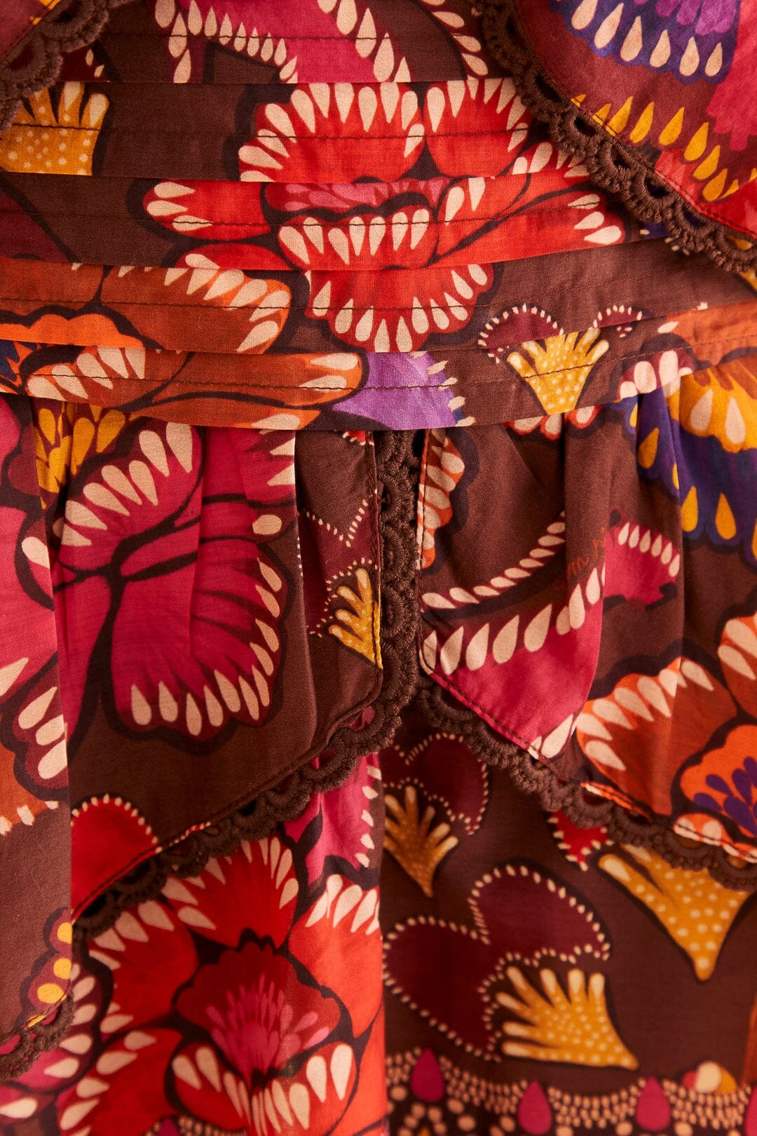 Farm Rio Brown Bright Flora Mini Skirt 5 Farm Rio Brown Bright Flora Mini Skirt - Image 5