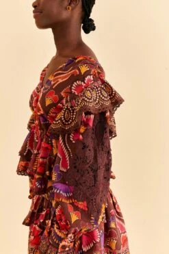 Farm Rio Brown Bright Flora Blouse -Farm Rio Shoop 312020 03