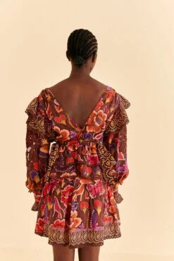 Farm Rio Brown Bright Flora Blouse -Farm Rio Shoop 312020 04