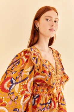 Farm Rio Yellow Palms Party Ruffle Blouse 9 Farm Rio Yellow Palms Party Ruffle Blouse -Farm Rio Shoop 312021 03