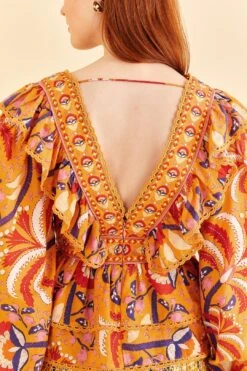 Farm Rio Yellow Palms Party Ruffle Blouse 11 Farm Rio Yellow Palms Party Ruffle Blouse -Farm Rio Shoop 312021 05