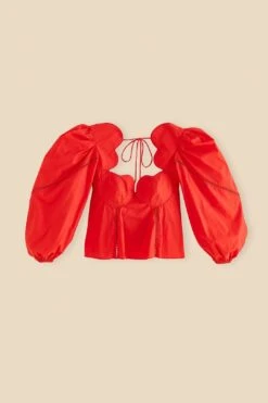 Farm Rio Red Heart Shaped Neckline Blouse -Farm Rio Shoop 312025 06