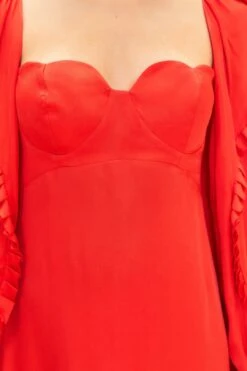 Farm Rio Red Heart Shaped Neckline Long Sleeve Midi Dress -Farm Rio Shoop 312027 06