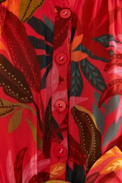 Farm Rio Red Rooster Leaves Long Sleeve Maxi Dress 7 Farm Rio Red Rooster Leaves Long Sleeve Maxi Dress -Farm Rio Shoop 312034 05