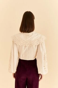 Farm Rio Off-White Richelieu Big Collar Blouse -Farm Rio Shoop 312044 04