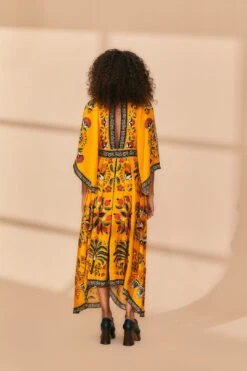 Farm Rio Yellow Tropical Tapestry Kaftan Dress -Farm Rio Shoop 312047 04