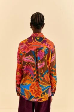 Farm Rio Vintage Wave Multicolor Long Sleeve Shirt -Farm Rio Shoop 312273 04