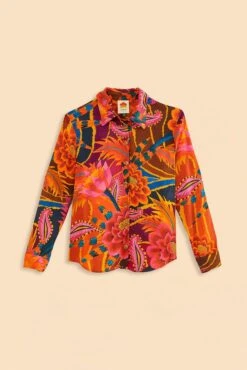 Farm Rio Vintage Wave Multicolor Long Sleeve Shirt -Farm Rio Shoop 312273 06